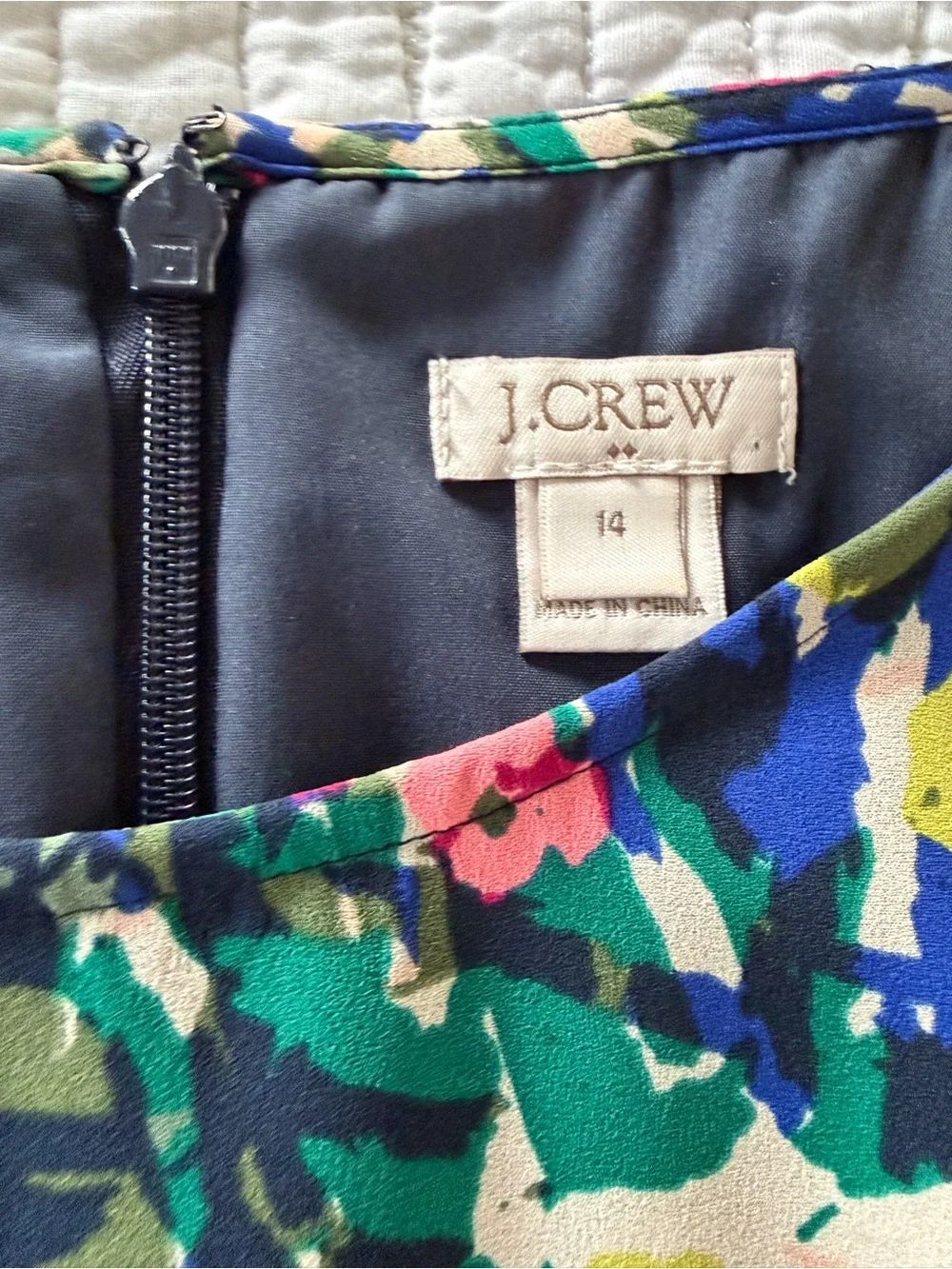 J. Crew Multicolor Floral Print Dress - Blue Green Pink